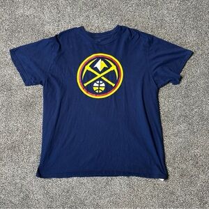Navy Blue T-Shirt with Yellow and Red Logo